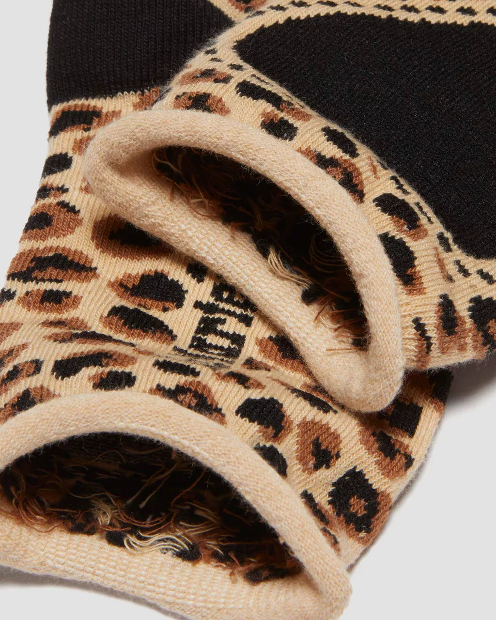 DR. MARTENS - Chaussettes basses léopard & coeur - Noir