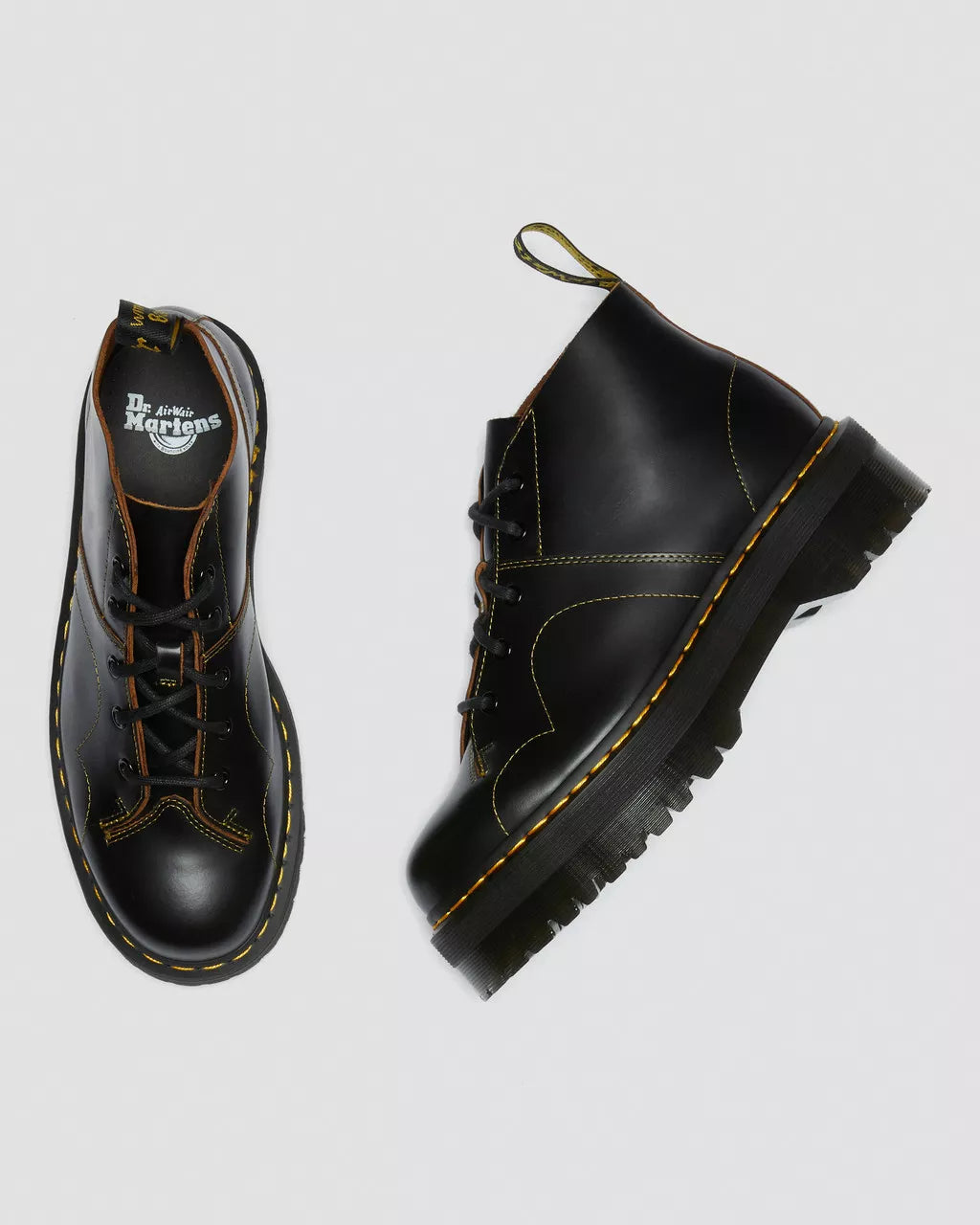 DR. MARTENS - Chaussures à lacets CHURCH QUAD - Noir