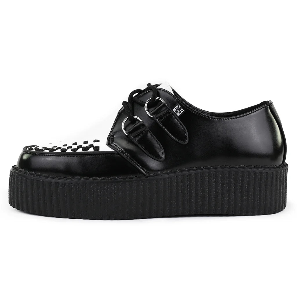 TUK - Creepers à plateforme - Cuir - Noir/blanc