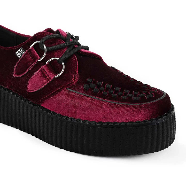 TUK - Creepers à plateforme - Velours - Bordeaux