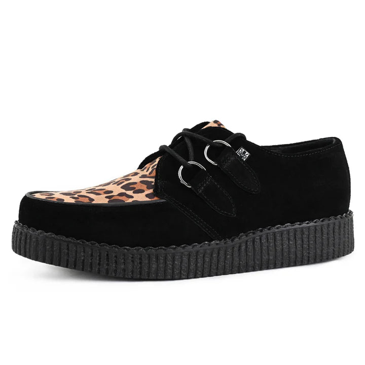 TUK - Creepers basses - Suédé - Noir/leopard
