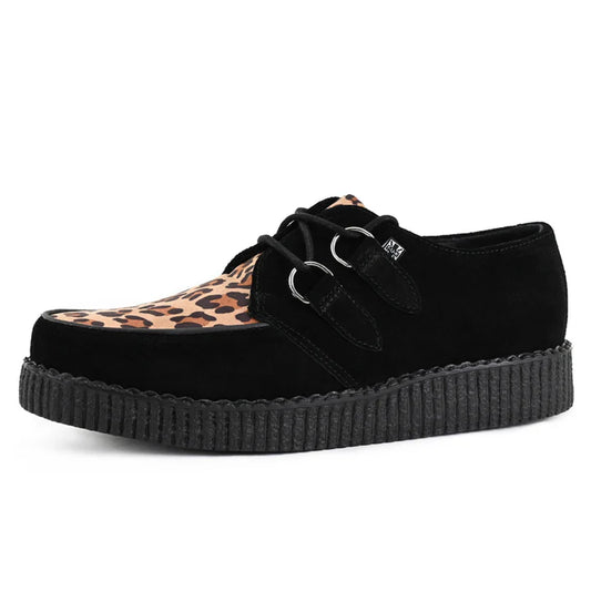 TUK - Creepers basses - Suédé - Noir/leopard