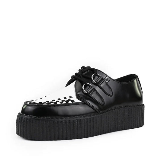 TUK - Creepers en cuir - Noir/blanc