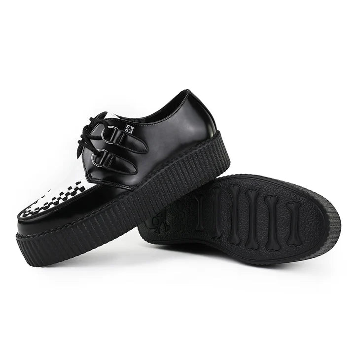 TUK - Creepers en cuir - Noir/blanc