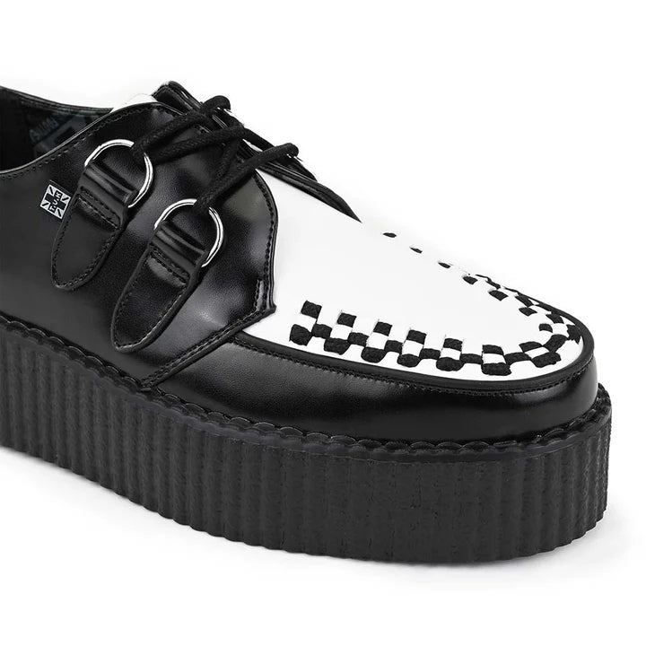 TUK - Creepers en cuir - Noir/blanc