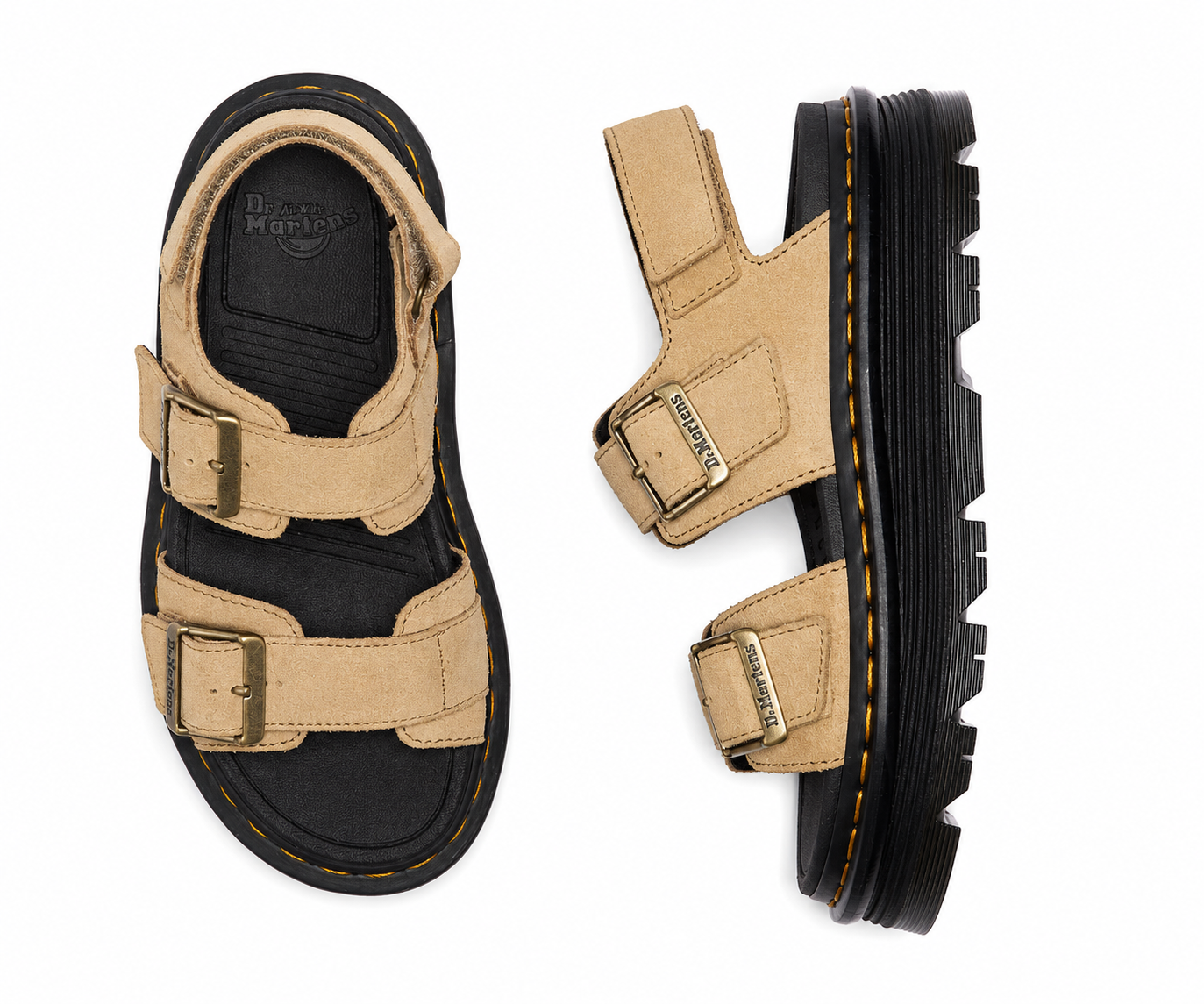 DR. MARTENS - Sandale ZEBZAG - Daim - Tan