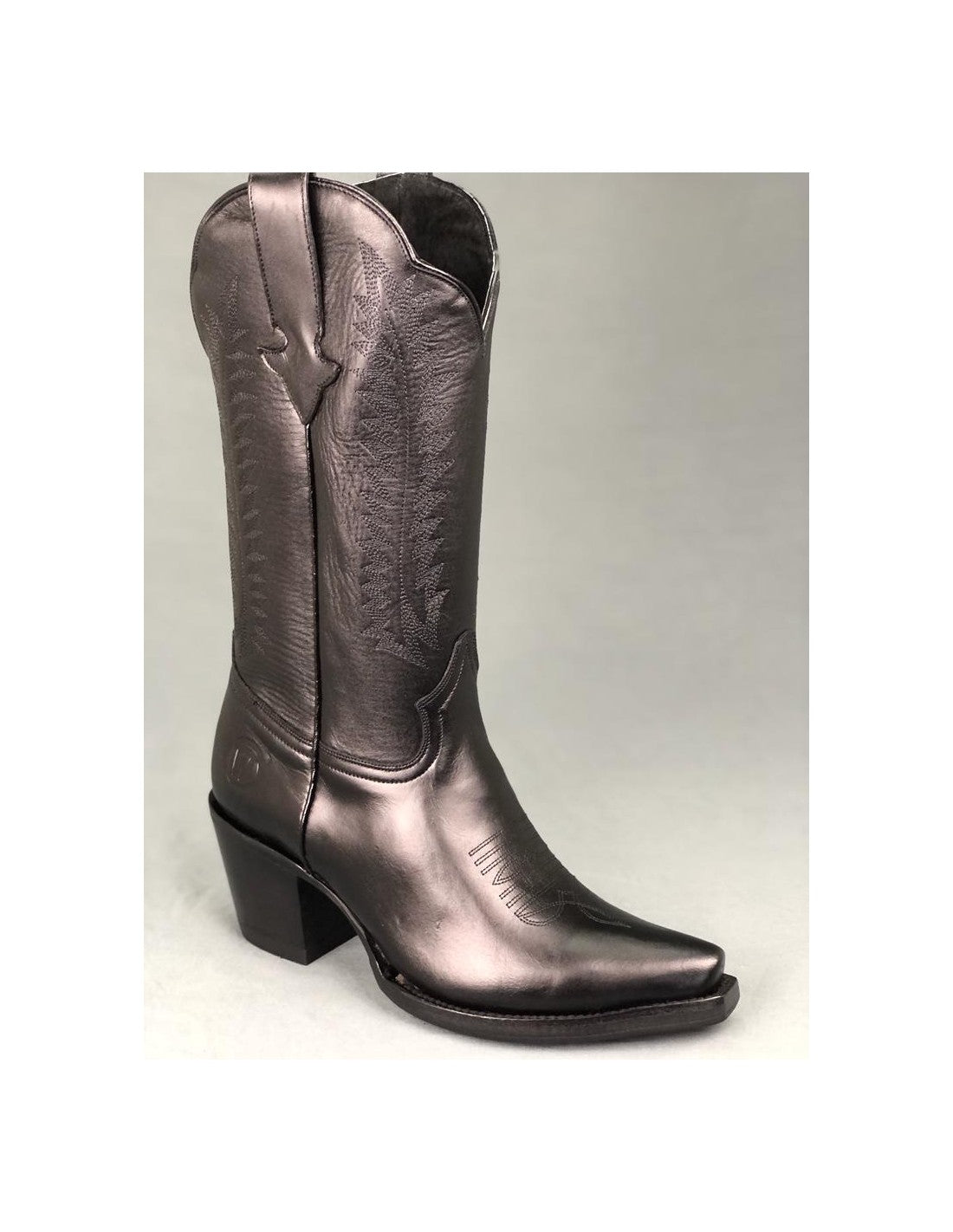 GO'WEST - Santiags DALLAS - Femme - Cuir métalisé - Noir