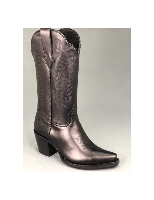 GO'WEST - Santiags DALLAS - Femme - Cuir métalisé - Noir