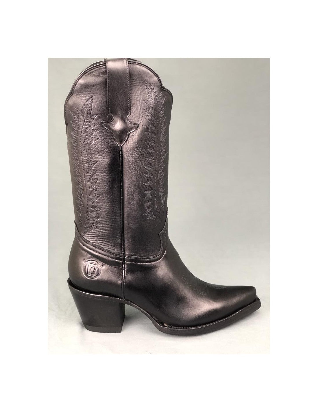 GO'WEST - Santiags DALLAS - Femme - Cuir métalisé - Noir