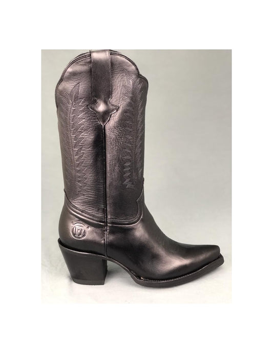 GO'WEST - Santiags DALLAS - Femme - Cuir métalisé - Noir