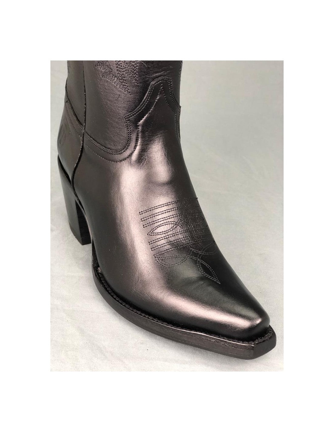 GO'WEST - Santiags DALLAS - Femme - Cuir métalisé - Noir
