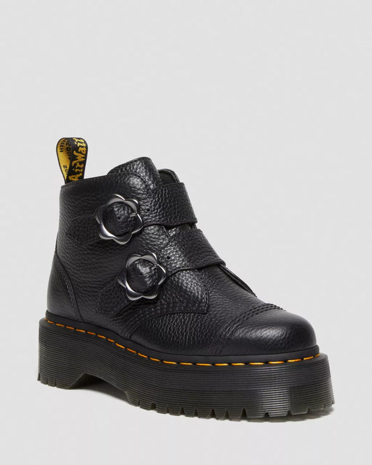 DR. MARTENS - Bottines DEVON FLEUR - Cuir NAPPA - Noir