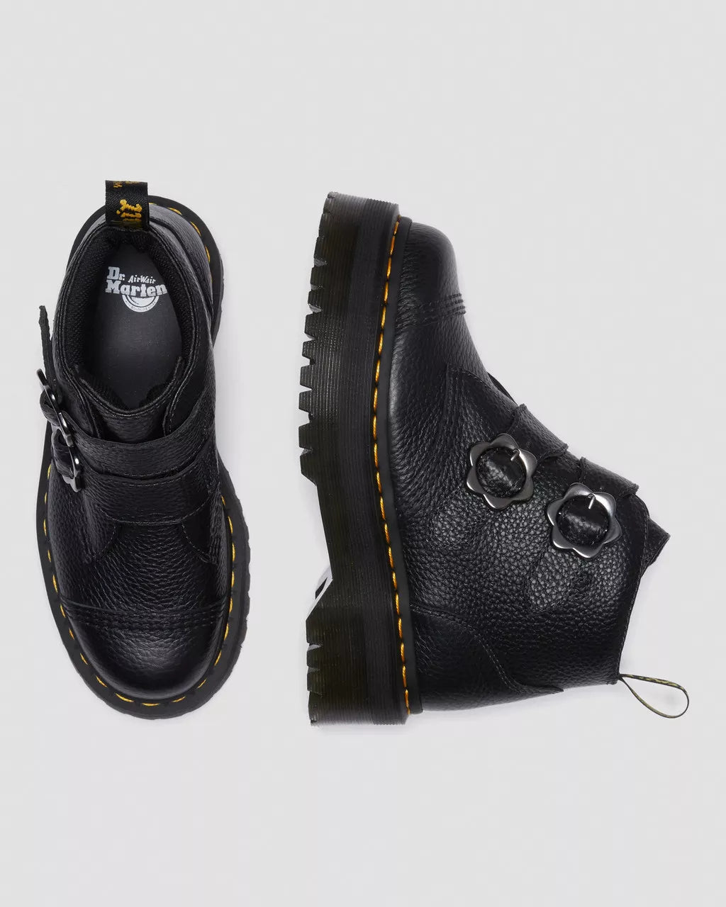 DR. MARTENS - Bottines DEVON FLEUR - Cuir NAPPA - Noir