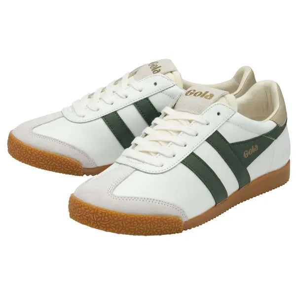 GOLA - Sneakers ELAN - Daim & Cuir - White / Evergreen / Bone