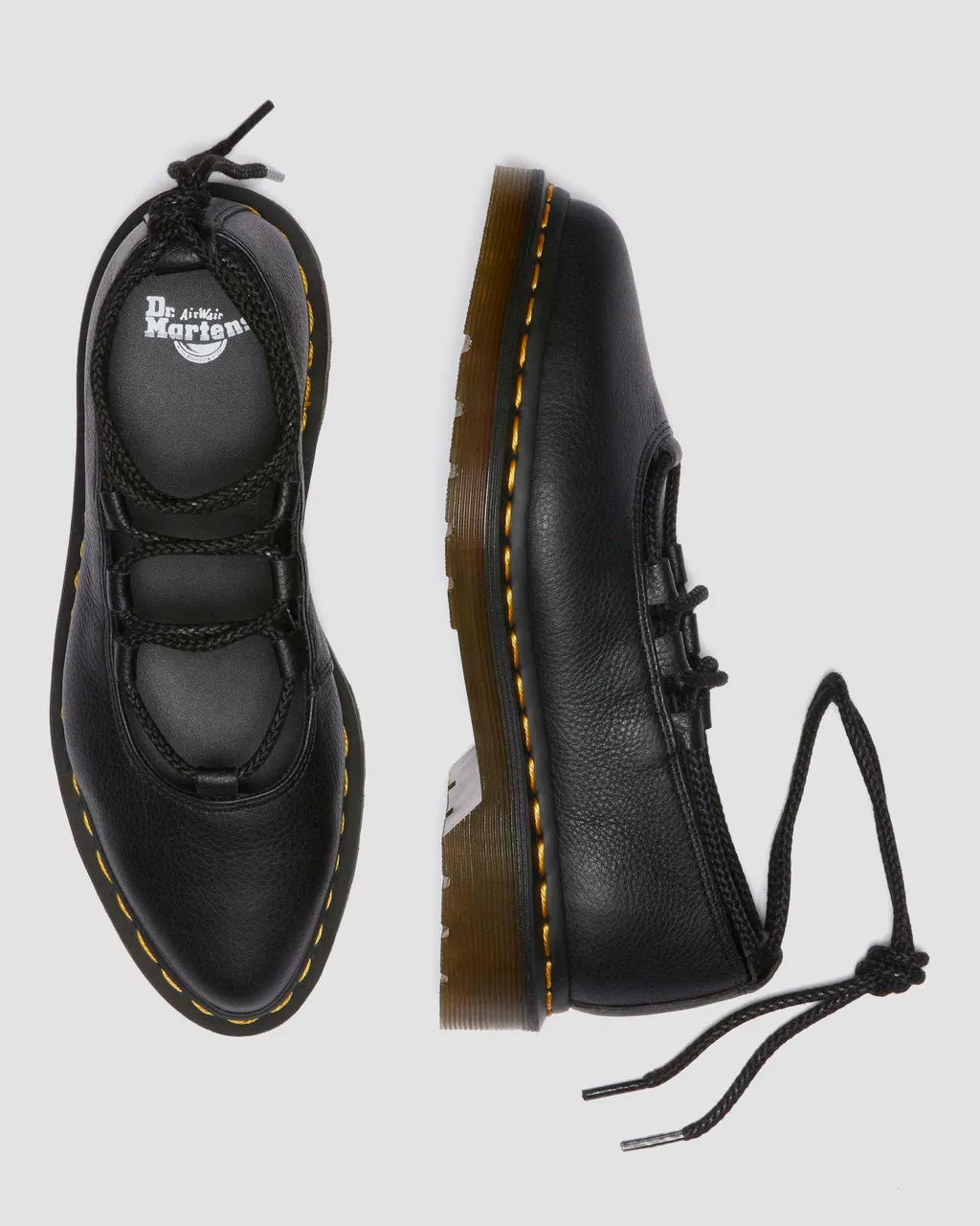 DR. MARTENS - Ballerines ELPHIE II - Cuir VIRGINIA - Noir