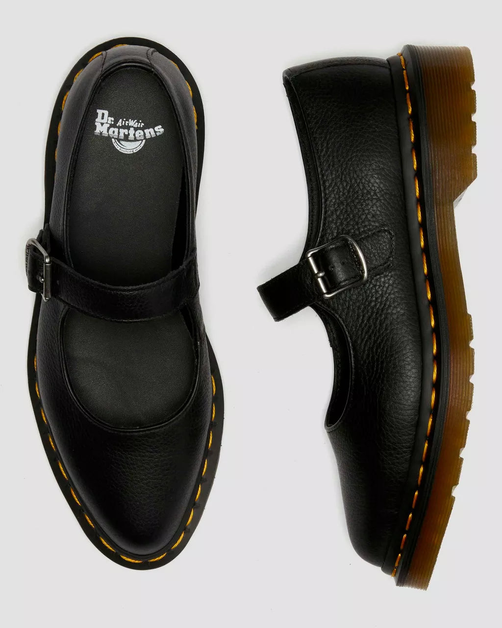 DR. MARTENS - Babies ELPHIE Marie Jeanne - Cuir VIRGINIA - Noir