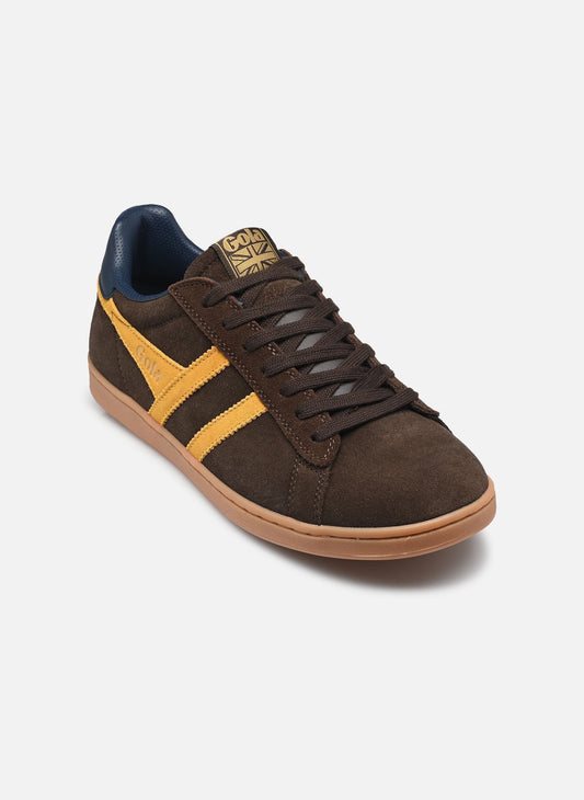 GOLA - Sneakers EQUIPE II - Cuir & Daim - Brown / Sun / Navy