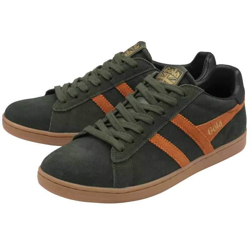 GOLA - Sneakers EQUIPE II - Cuir & Daim - Khaki Moody Orange Black