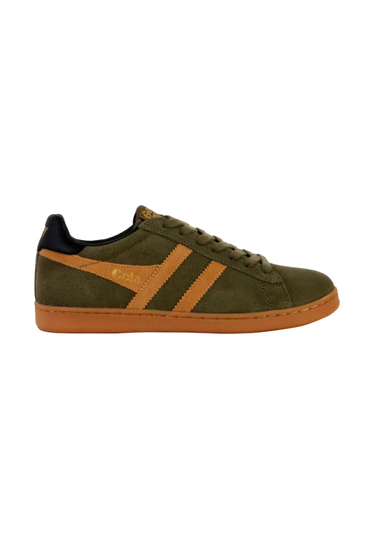 GOLA - Sneakers EQUIPE II - Cuir & Daim - Khaki / Tobacco / Black
