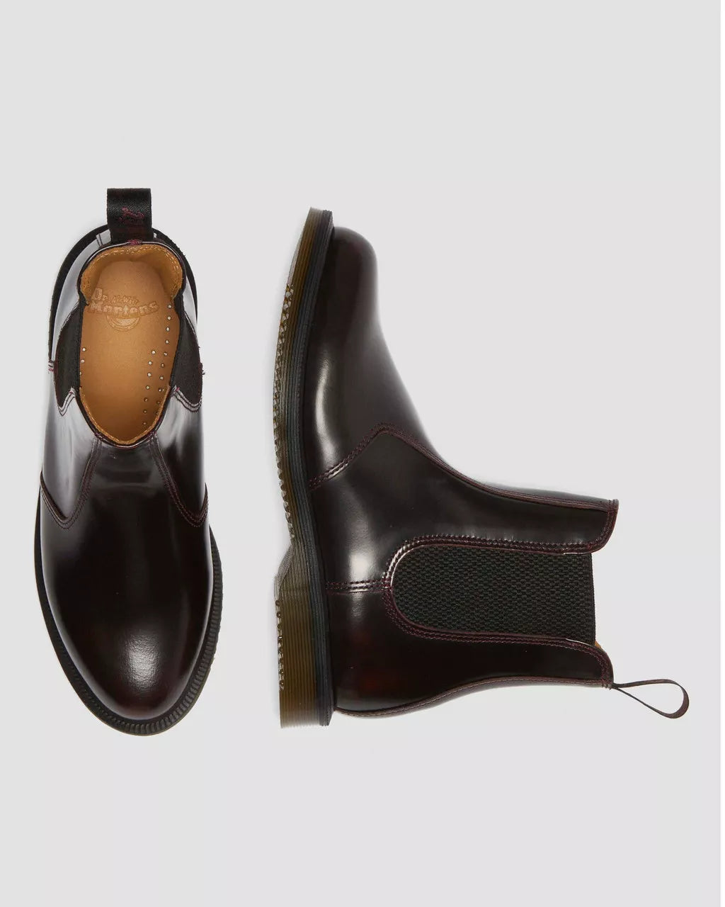 DR. MARTENS - Boots Chelsea FLORA ARCADIA - Rouge cerise