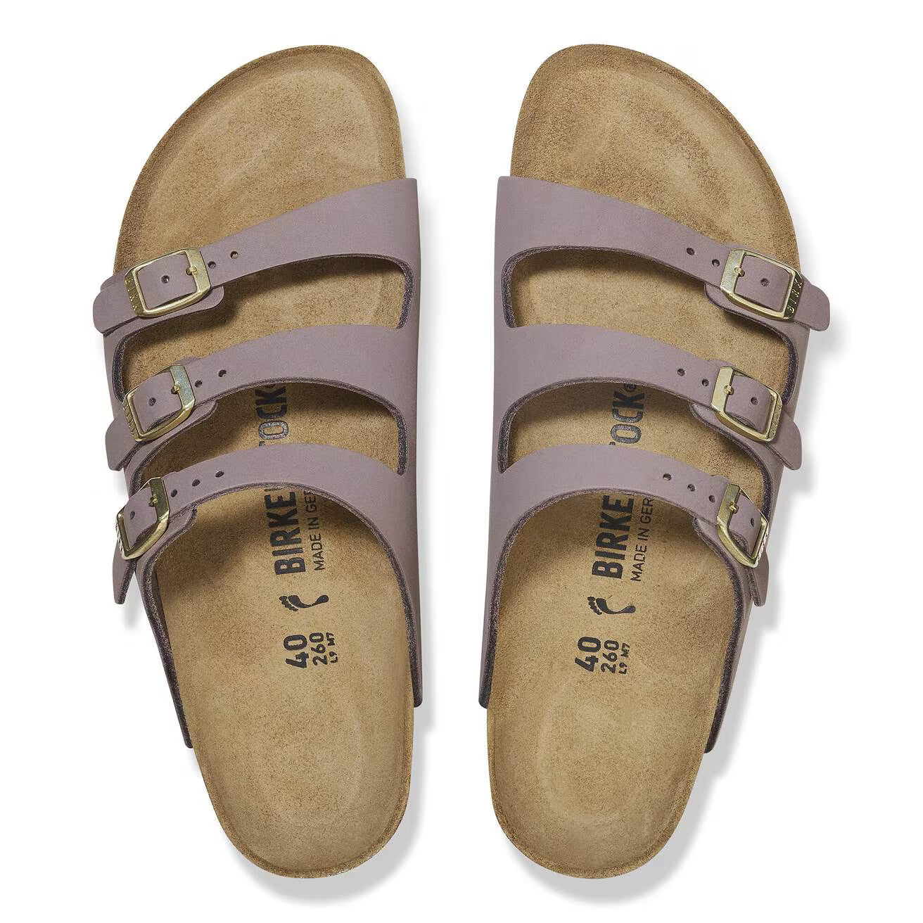 BIRKENSTOCK- Mule FLORIDA - Cuir nubuck - Faded purple