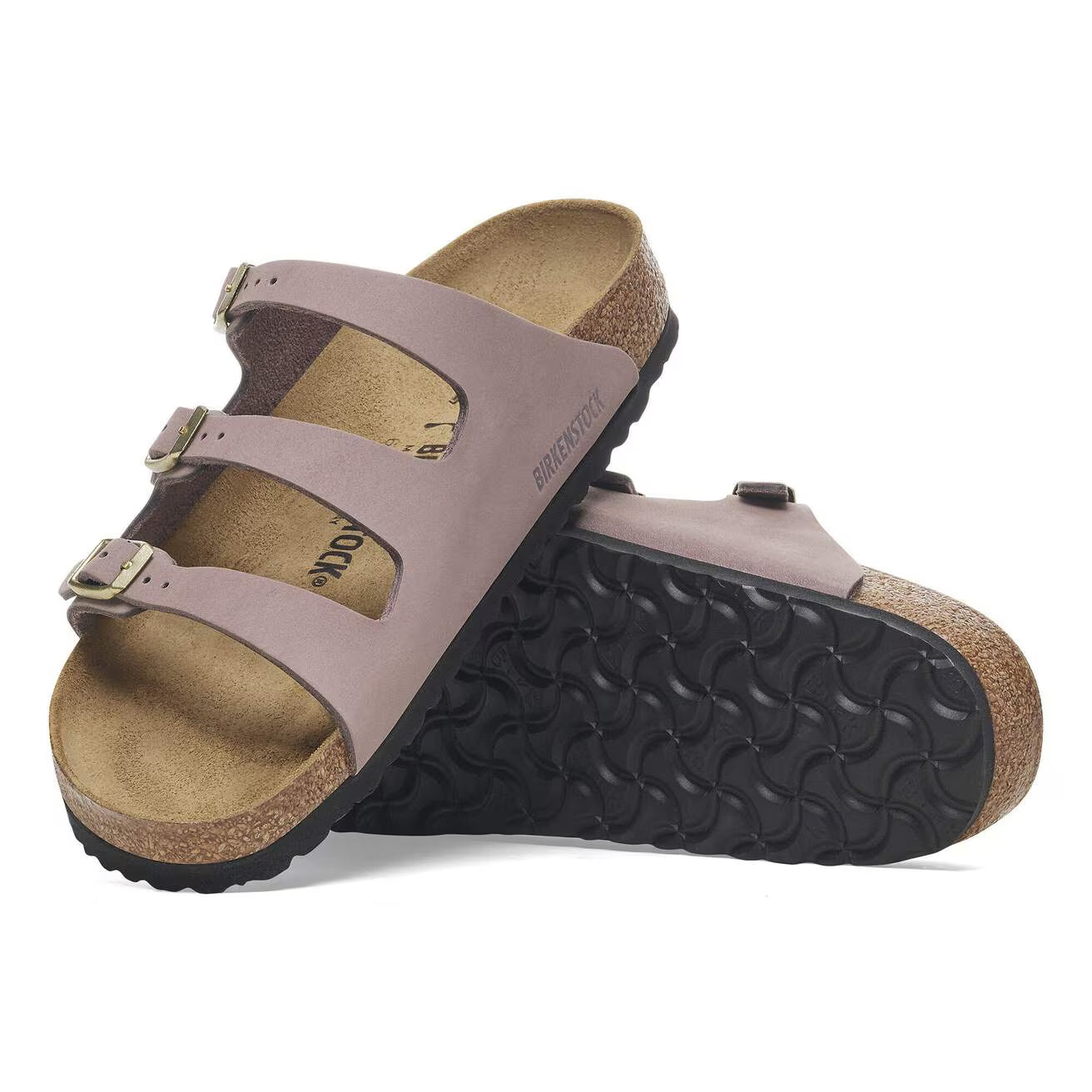 BIRKENSTOCK- Mule FLORIDA - Cuir nubuck - Faded purple