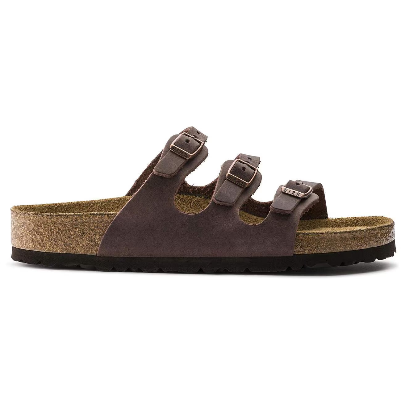 BIRKENSTOCK- Mule FLORIDA - Lit de pied souple - Cuir huilé - Habana