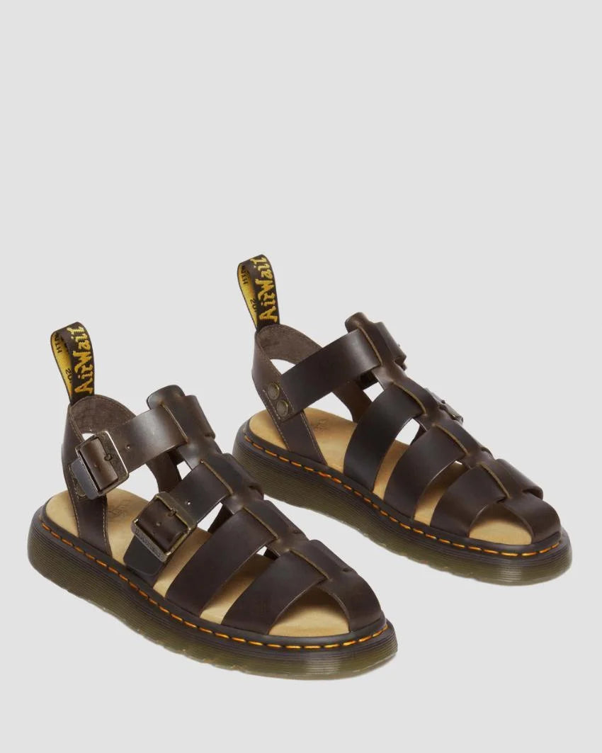 DR. MARTENS - Sandales GARIN - Cuir - Marron