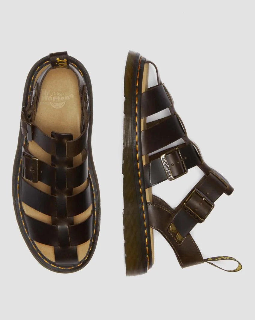 DR. MARTENS - Sandales GARIN - Cuir - Marron