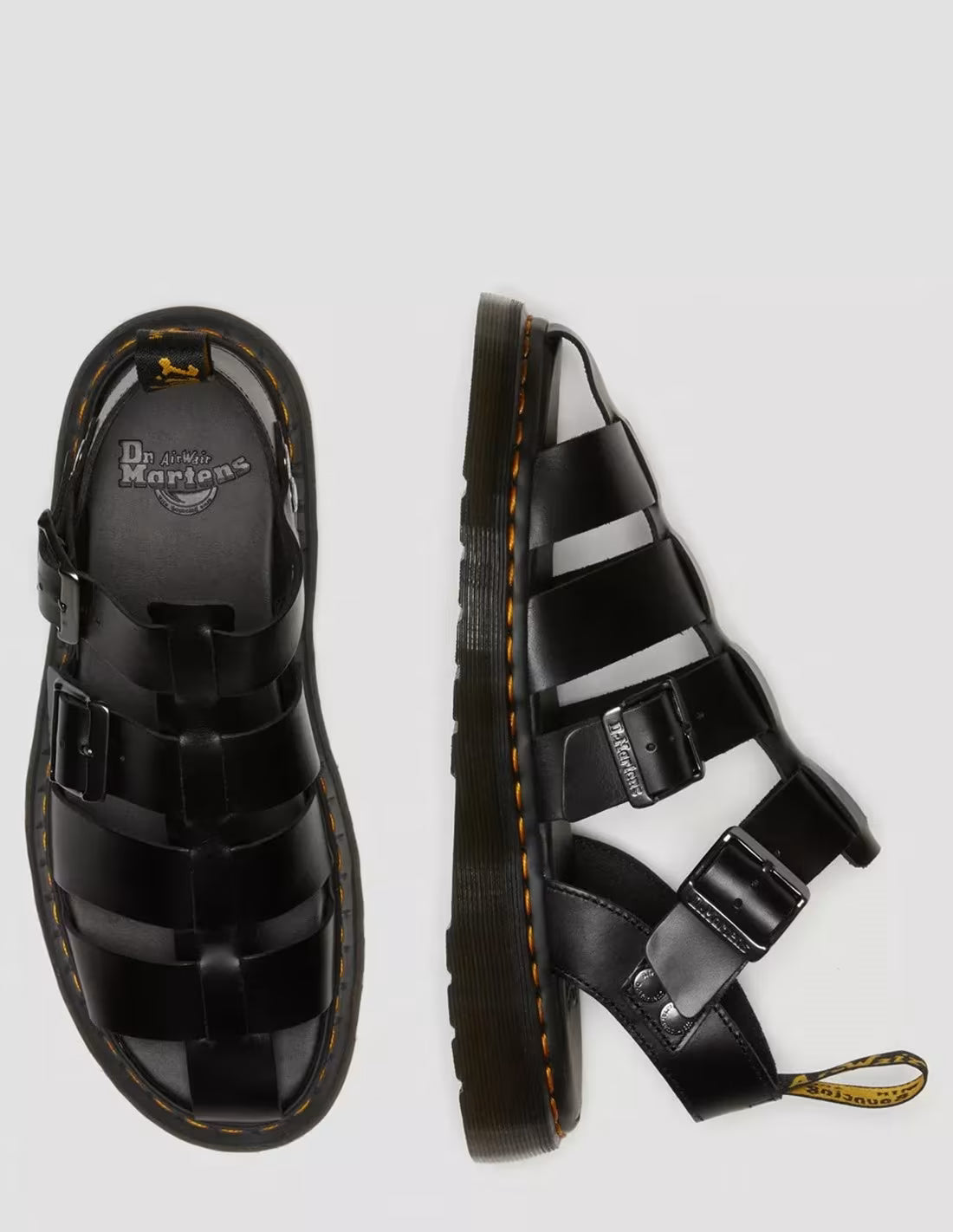 DR. MARTENS - Sandales GARIN - Cuir - Noir