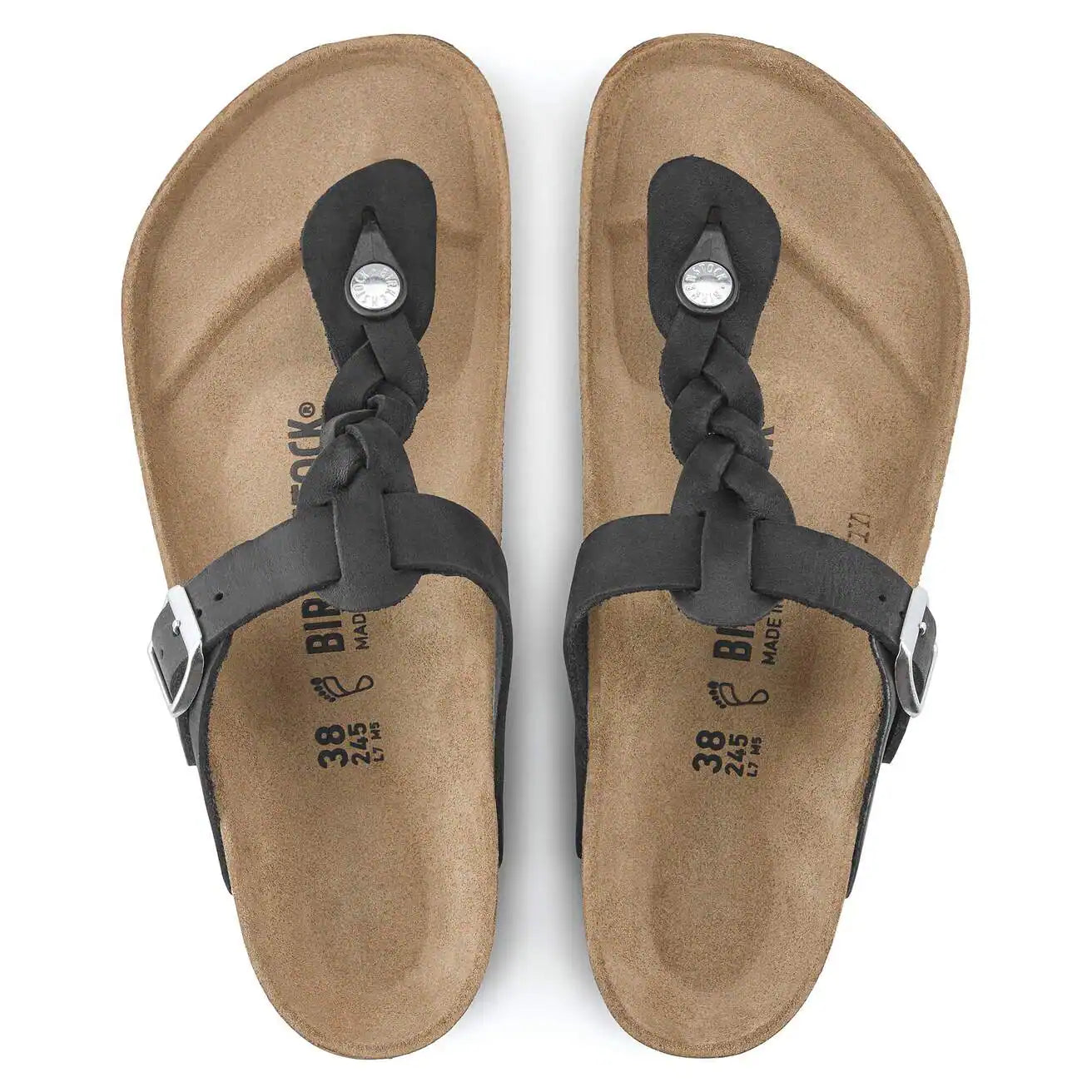 BIRKENSTOCK - Mule GIZEH tressée - Noir
