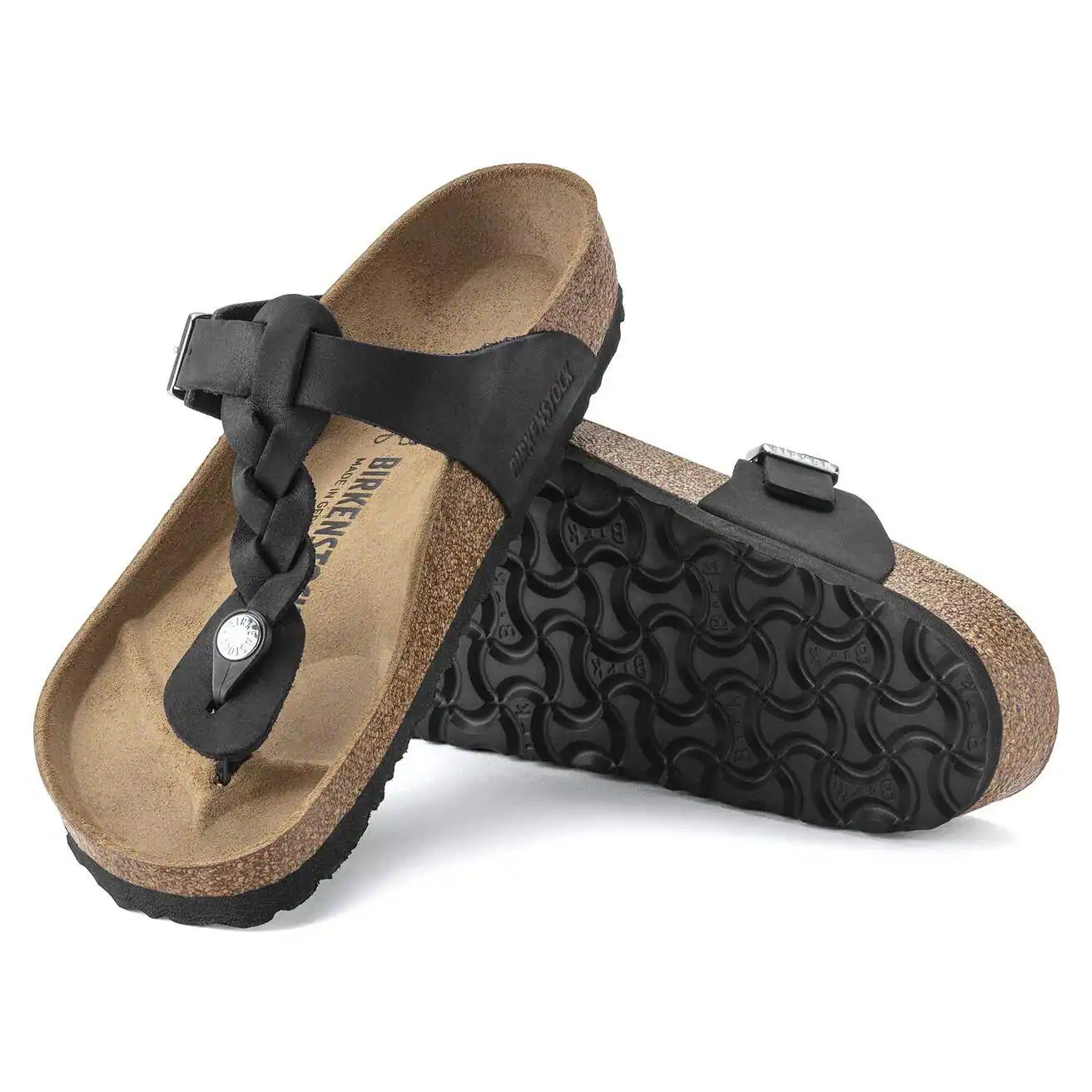 BIRKENSTOCK - Mule GIZEH tressée - Noir