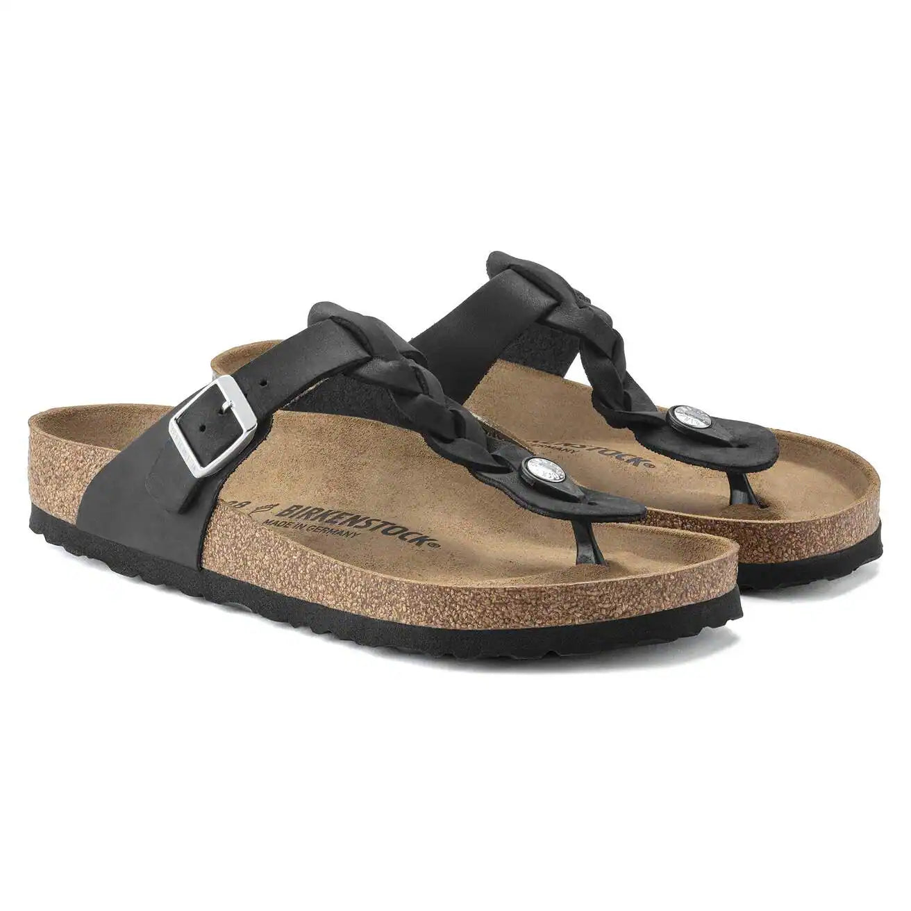 BIRKENSTOCK - Mule GIZEH tressée - Noir