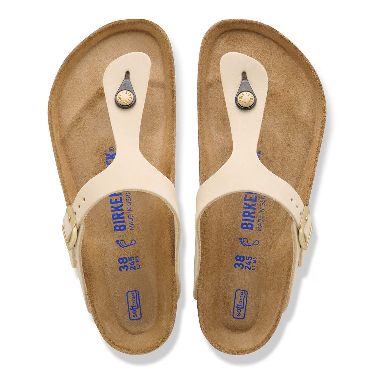 BIRKENSTOCK - Mule GIZEH - Cuir nubuck - Écru