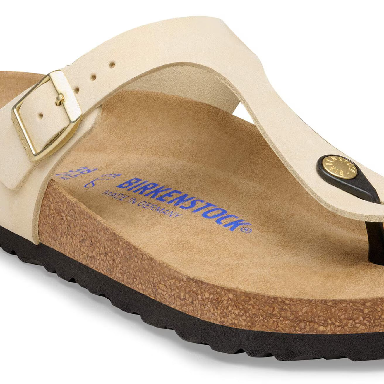 BIRKENSTOCK - Mule GIZEH - Cuir nubuck - Écru