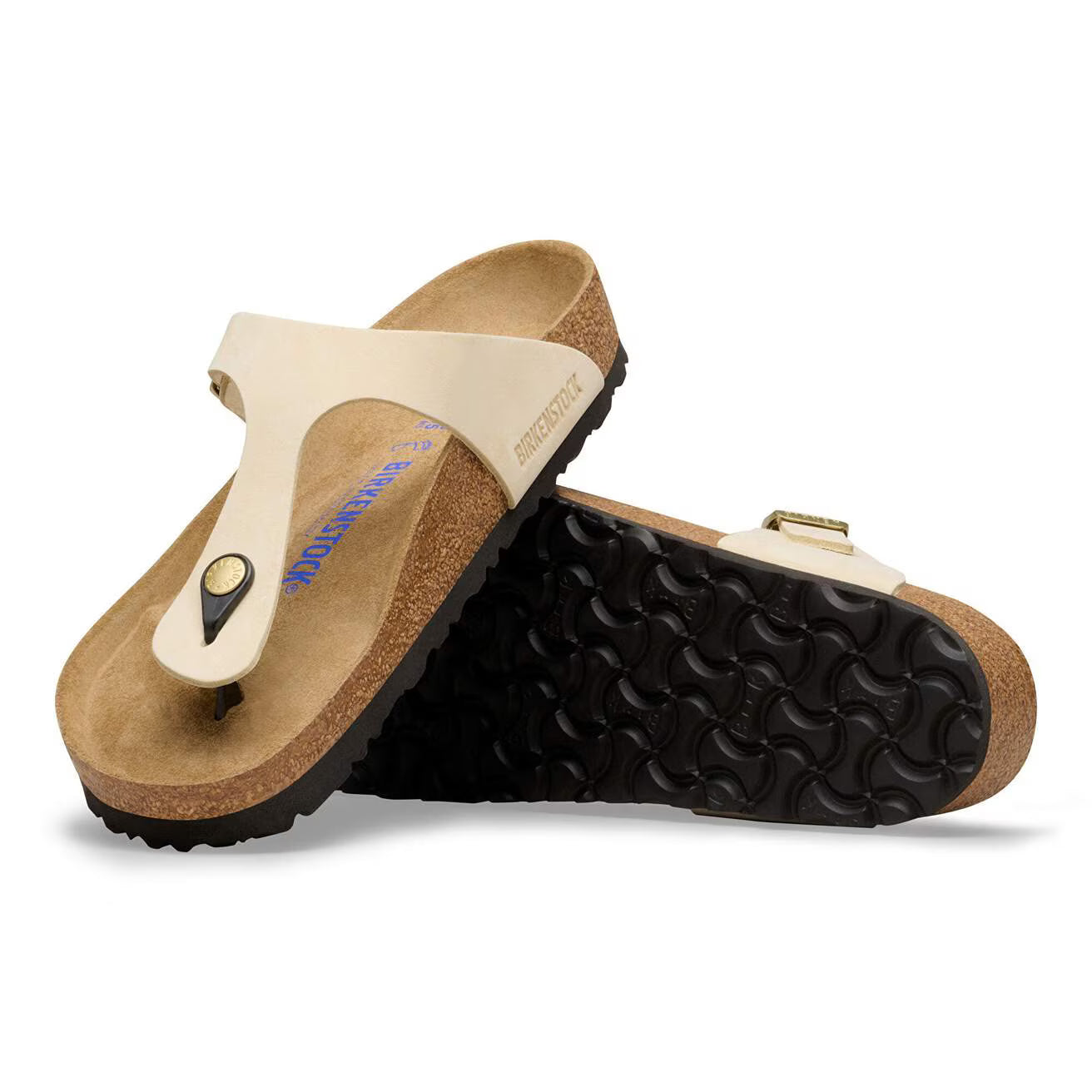 BIRKENSTOCK - Mule GIZEH - Cuir nubuck - Écru