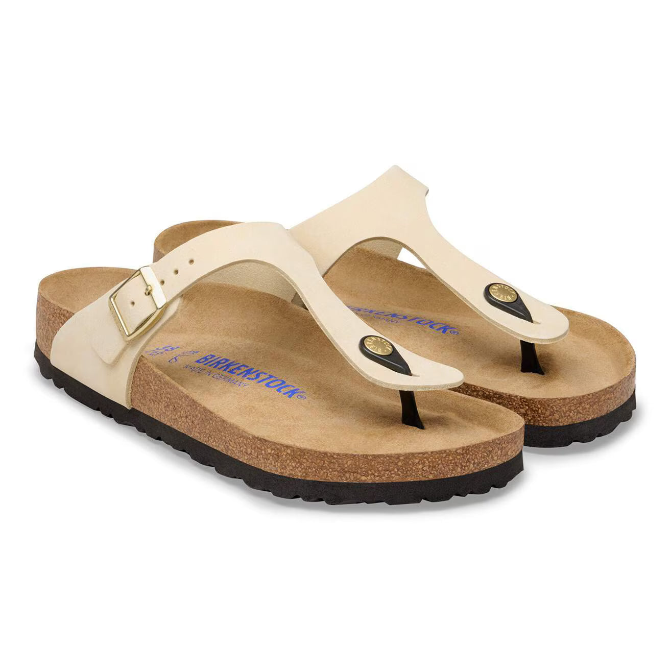 BIRKENSTOCK - Mule GIZEH - Cuir nubuck - Écru