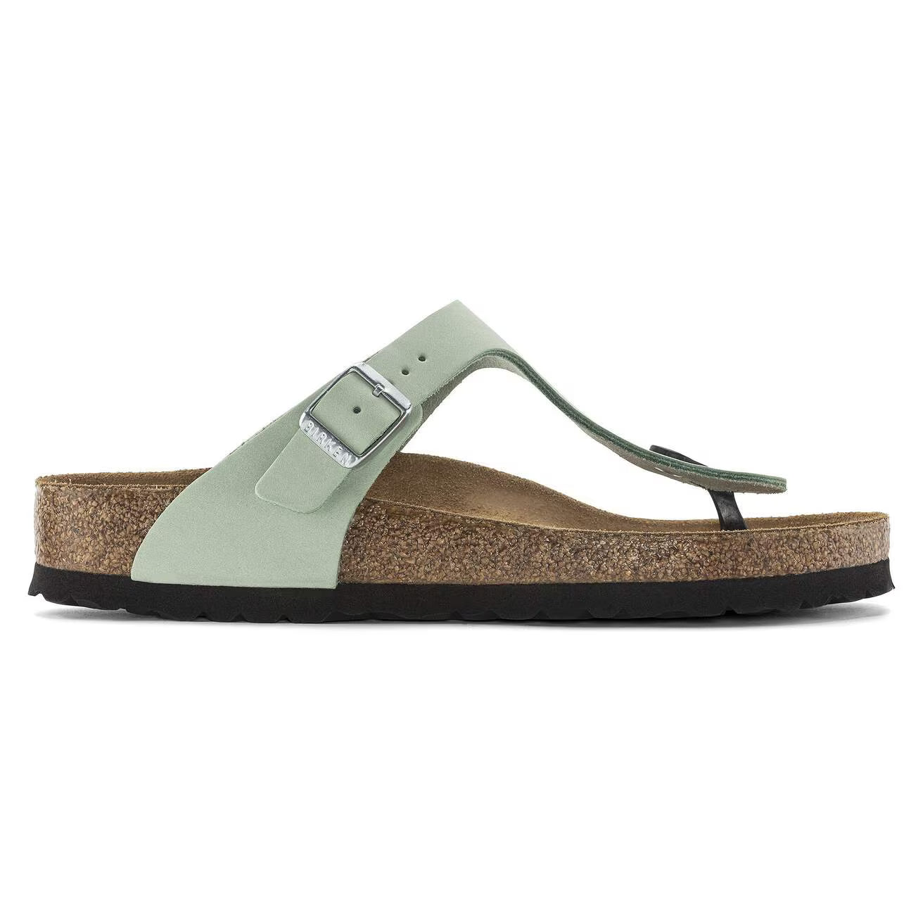 BIRKENSTOCK - Mule GIZEH - Lit de pied souple - Nubuck - Vert matcha