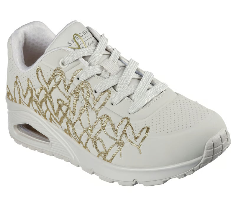SKECHERS - Basket GOLDEN HEART - Beige/or