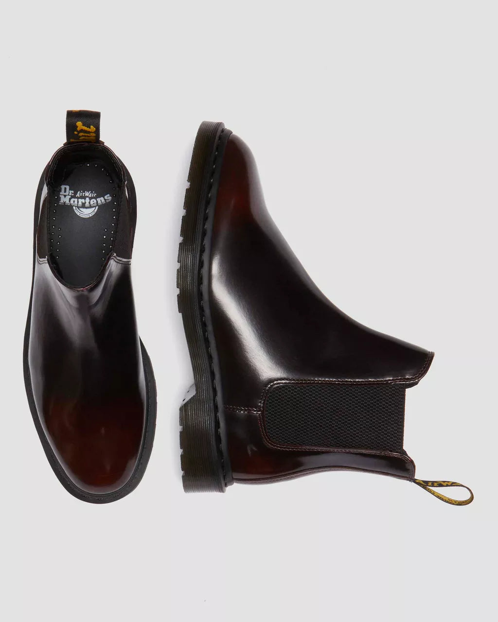 DR. MARTENS - Boots Chelsea GRAEME - Cuir - Rouge cerise
