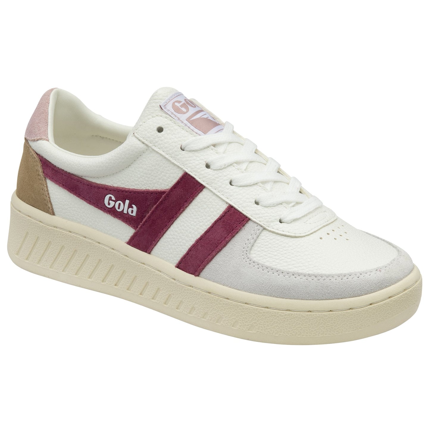 GOLA - Sneakers GRANDSLAM TRIDENT Recyclé - Daim - White / Cerise / Pink