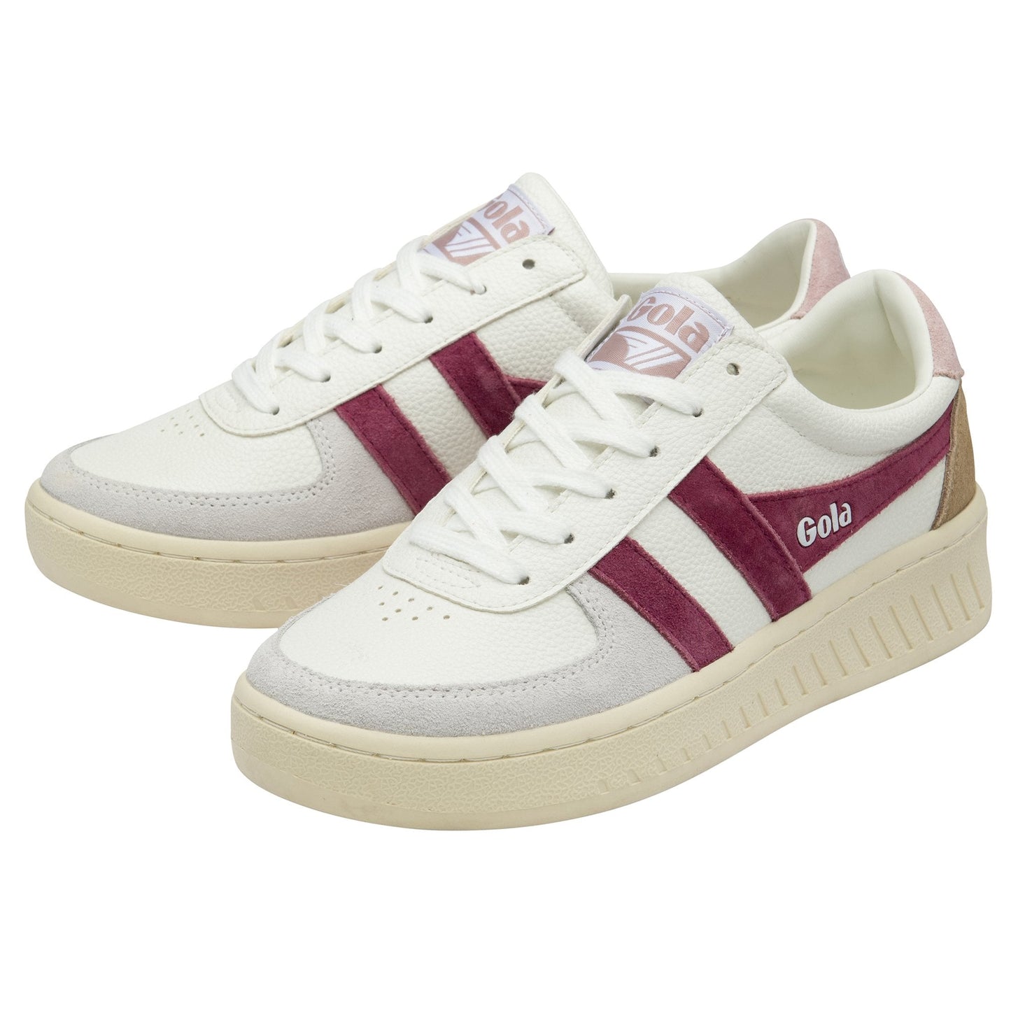 GOLA - Sneakers GRANDSLAM TRIDENT Recyclé - Daim - White / Cerise / Pink