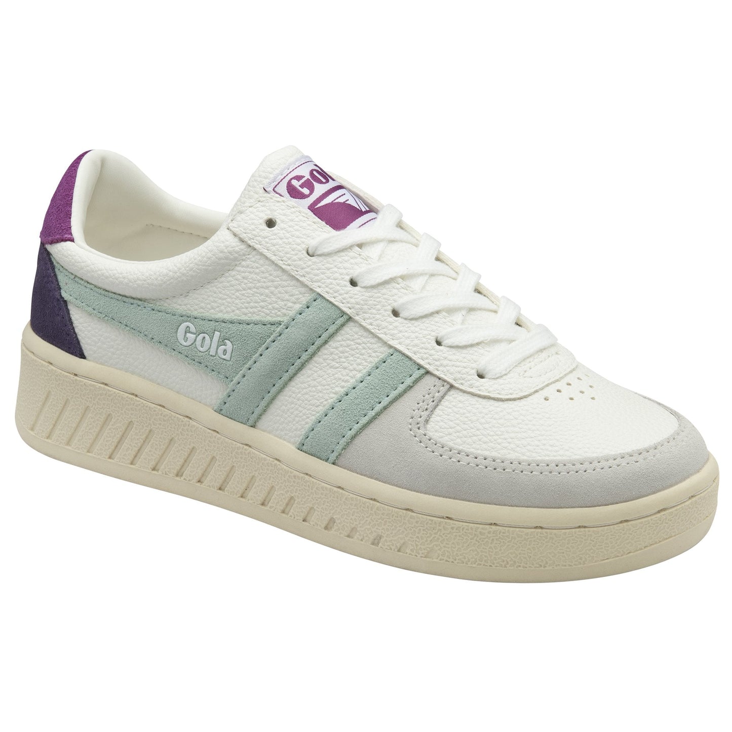 GOLA - Sneakers GRANDSLAM TRIDENT Recyclé - Daim - White / Surf / Foxglove