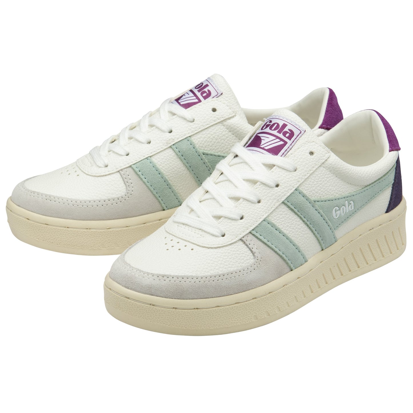 GOLA - Sneakers GRANDSLAM TRIDENT Recyclé - Daim - White / Surf / Foxglove