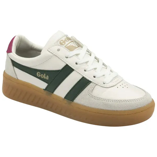 GOLA - Sneakers GRANDSLAM ELITE - Cuir - White / Evergreen / Fuchsia