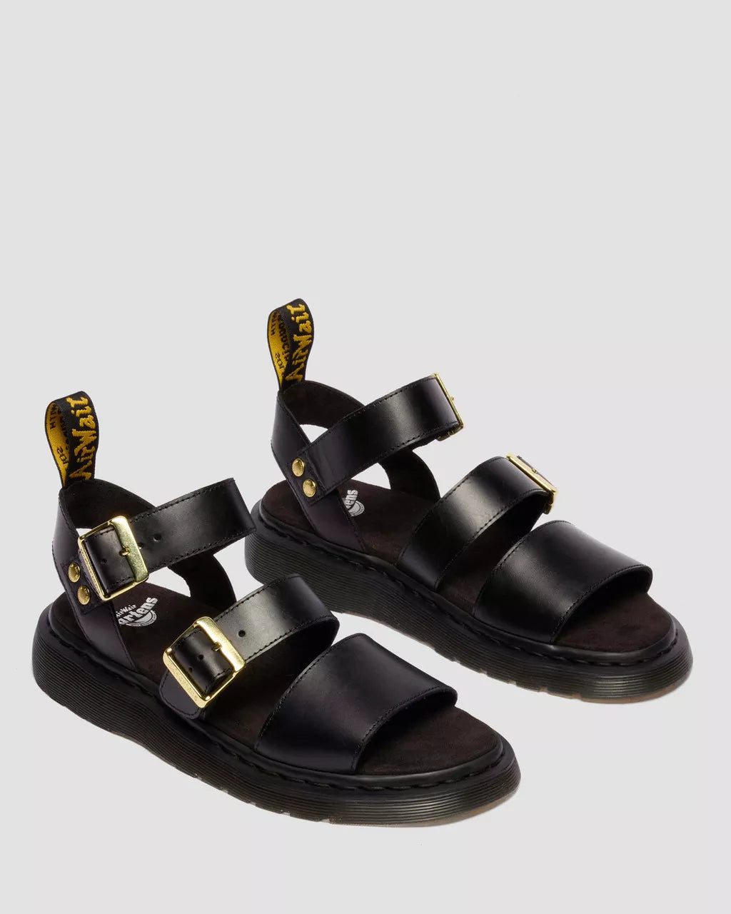 DR. MARTENS - Sandales GRYPHON - Cuir Atlas - Noir
