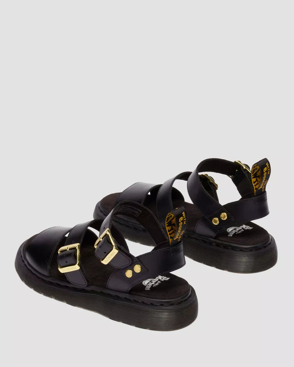 DR. MARTENS - Sandales GRYPHON - Cuir Atlas - Noir