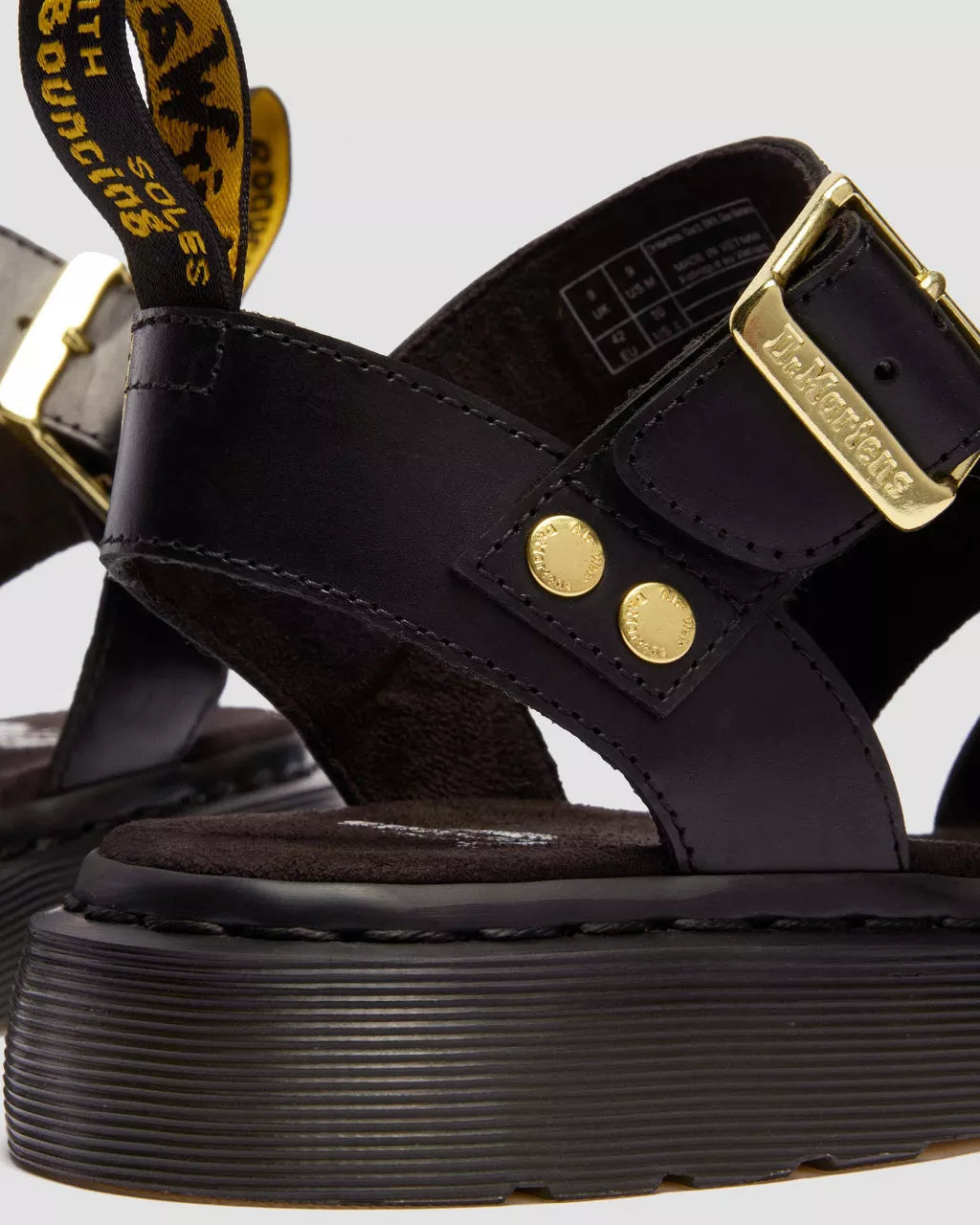DR. MARTENS - Sandales GRYPHON - Cuir Atlas - Noir