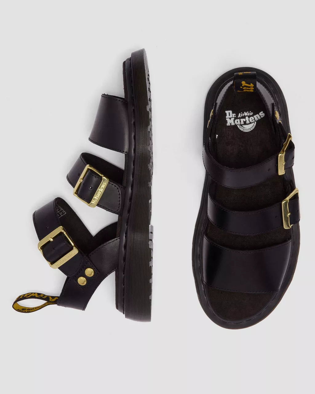 DR. MARTENS - Sandales GRYPHON - Cuir Atlas - Noir