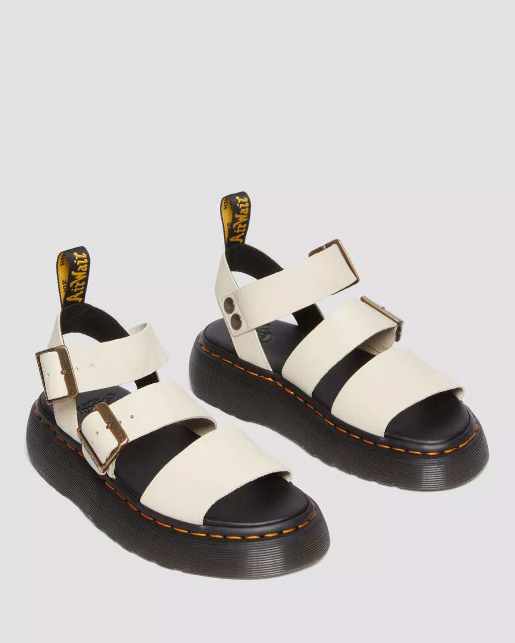 DR. MARTENS - Sandales GRYPHON QUAD - Cuir Pisa - Beige